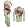 Australia Cup Melbourne Horse Racing Couples Matching Tank Maxi Dress and Long Sleeve Button Shirt Hats Heels & Horseshoes Yellow Roses - Aussie Hoodie