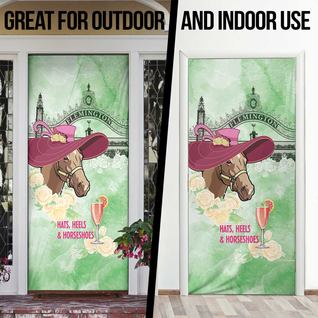Australia Cup Melbourne Horse Racing Door Cover Hats Heels & Horseshoes Yellow Roses - Aussie Hoodie