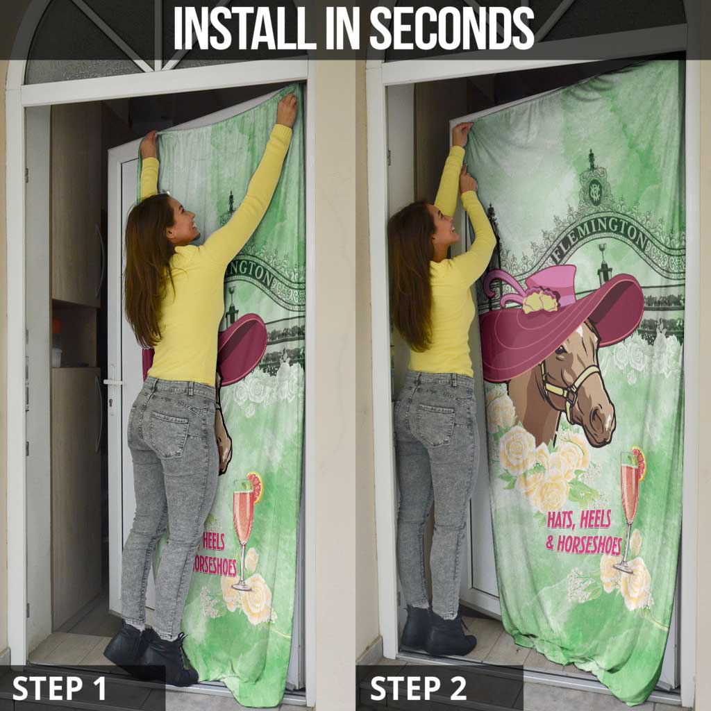 Australia Cup Melbourne Horse Racing Door Cover Hats Heels & Horseshoes Yellow Roses - Aussie Hoodie
