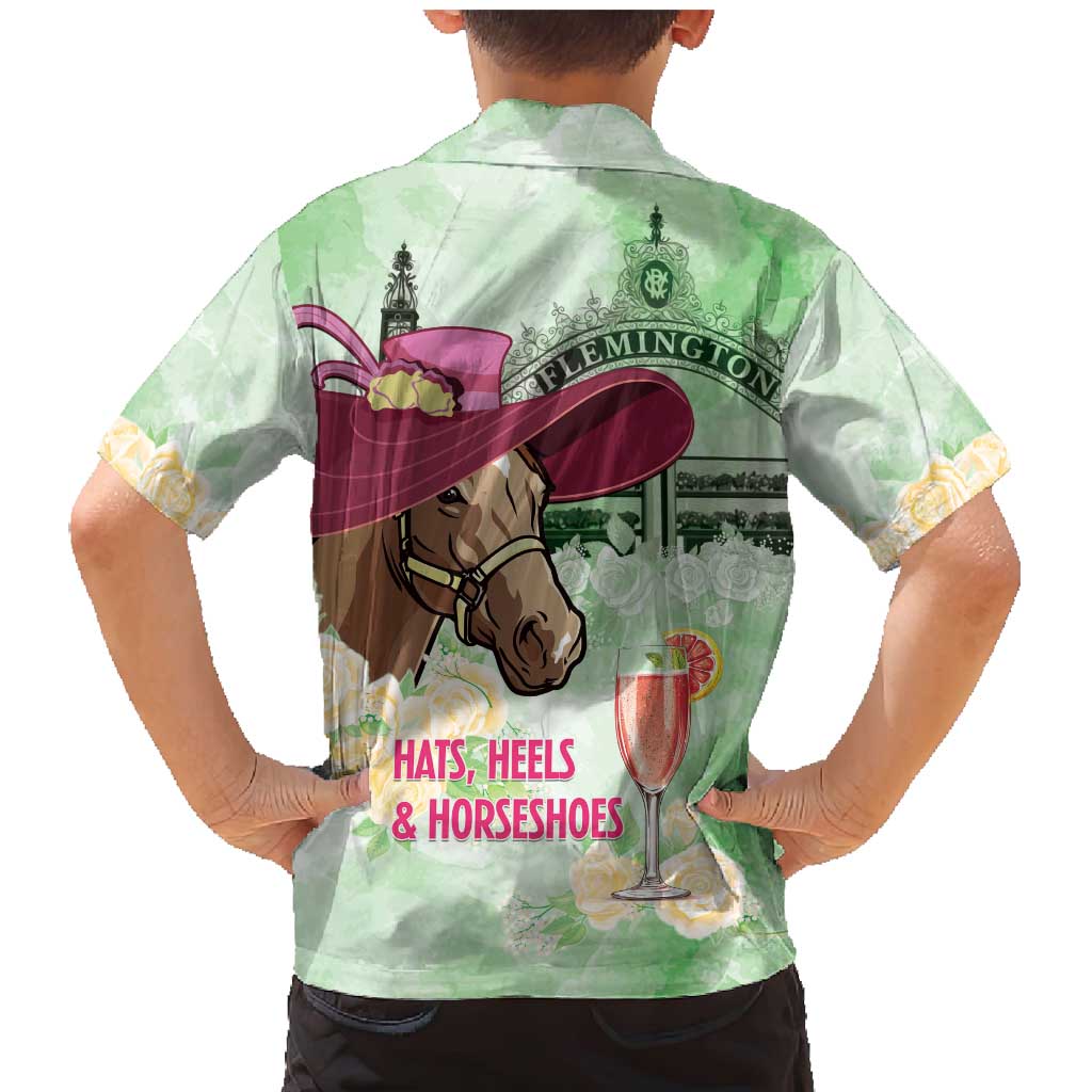 Australia Cup Melbourne Horse Racing Family Matching Mermaid Dress and Hawaiian Shirt Hats Heels & Horseshoes Yellow Roses - Aussie Hoodie