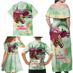 Australia Cup Melbourne Horse Racing Family Matching Off Shoulder Maxi Dress and Hawaiian Shirt Hats Heels & Horseshoes Yellow Roses - Aussie Hoodie