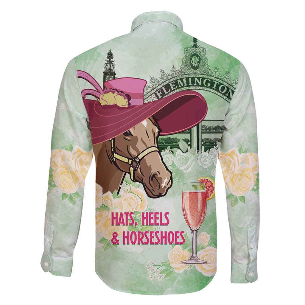 Australia Cup Melbourne Horse Racing Family Matching Off Shoulder Short Dress and Hawaiian Shirt Hats Heels & Horseshoes Yellow Roses - Aussie Hoodie
