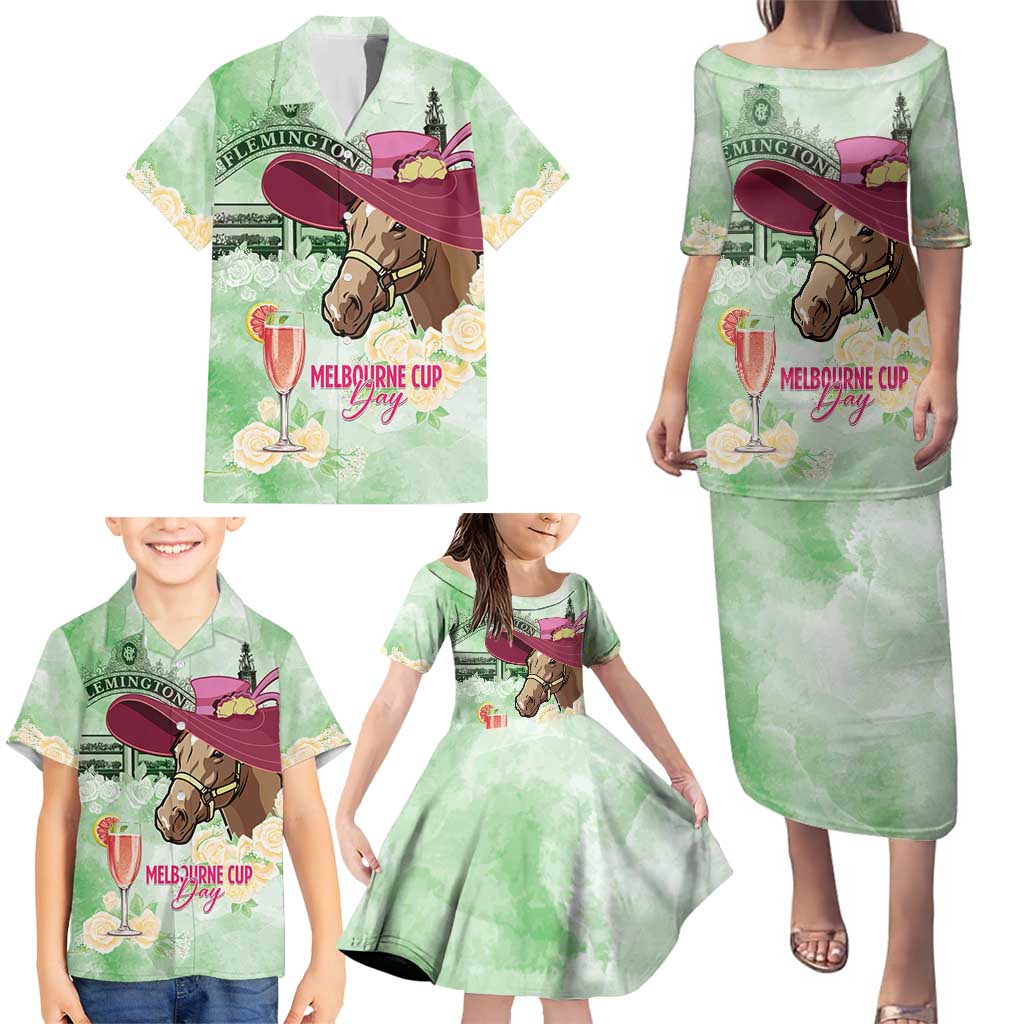 Australia Cup Melbourne Horse Racing Family Matching Puletasi and Hawaiian Shirt Hats Heels & Horseshoes Yellow Roses - Aussie Hoodie
