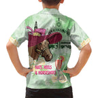 Australia Cup Melbourne Horse Racing Family Matching Short Sleeve Bodycon Dress and Hawaiian Shirt Hats Heels & Horseshoes Yellow Roses - Aussie Hoodie