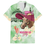 Australia Cup Melbourne Horse Racing Family Matching Short Sleeve Bodycon Dress and Hawaiian Shirt Hats Heels & Horseshoes Yellow Roses - Aussie Hoodie