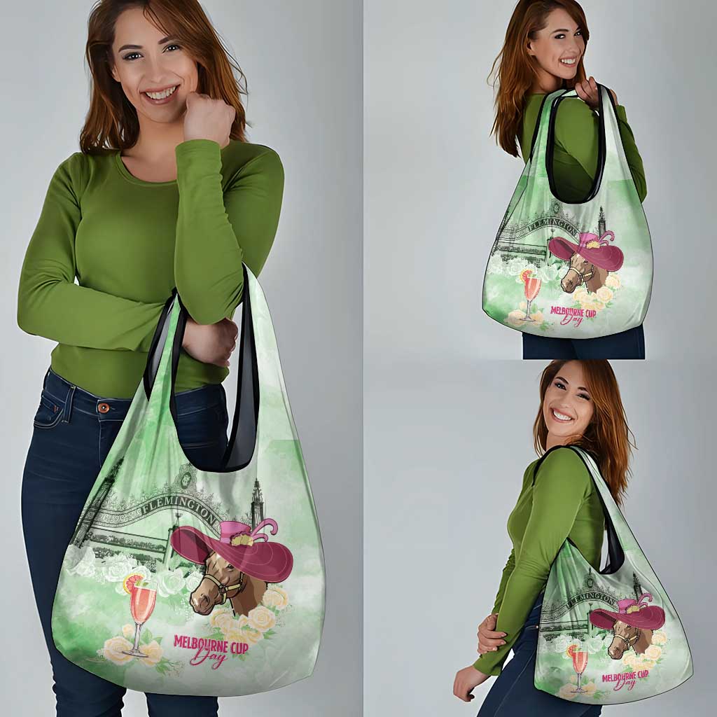 Australia Cup Melbourne Horse Racing Grocery Bag Hats Heels & Horseshoes Yellow Roses - Aussie Hoodie