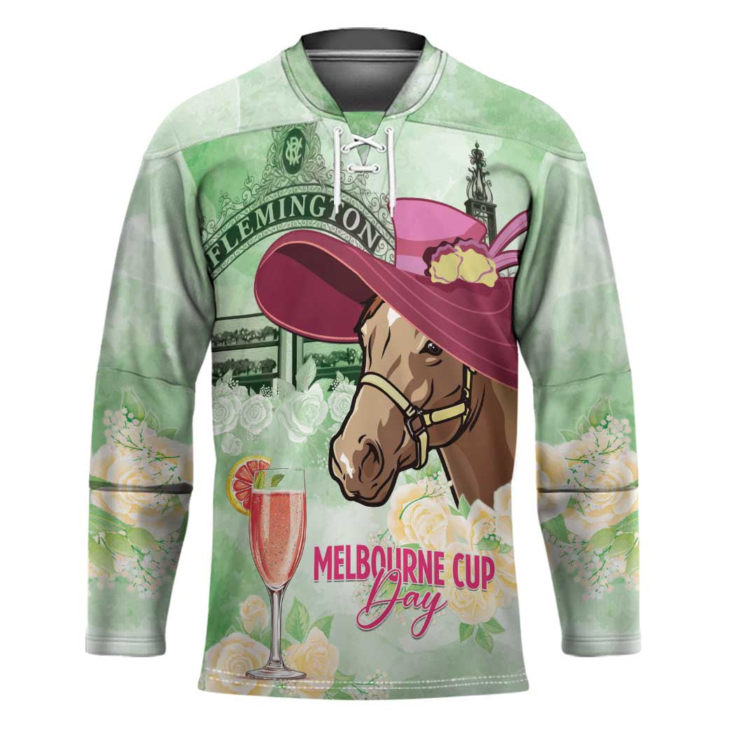 Australia Cup Melbourne Horse Racing Hockey Jersey Hats Heels & Horseshoes Yellow Roses - Aussie Hoodie