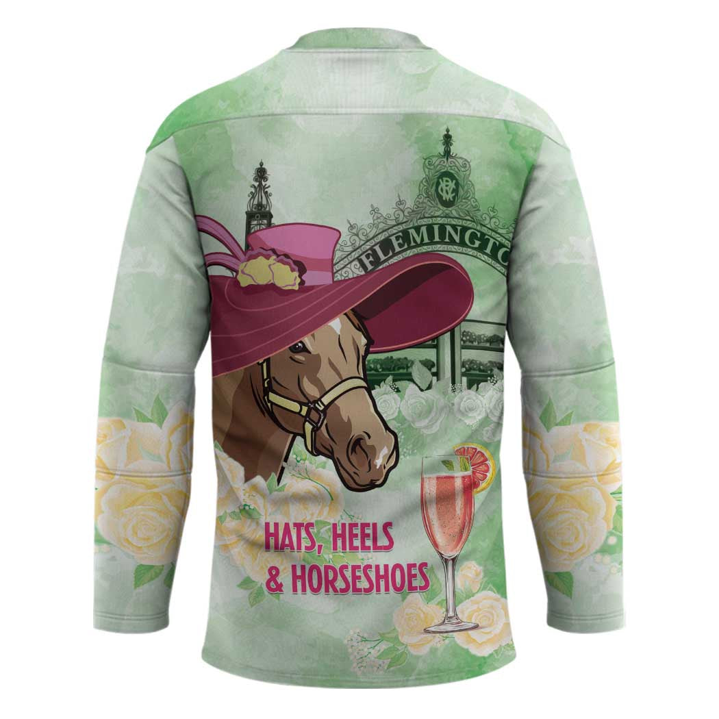 Australia Cup Melbourne Horse Racing Hockey Jersey Hats Heels & Horseshoes Yellow Roses - Aussie Hoodie
