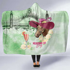 Australia Cup Melbourne Horse Racing Hooded Blanket Hats Heels & Horseshoes Yellow Roses - Aussie Hoodie
