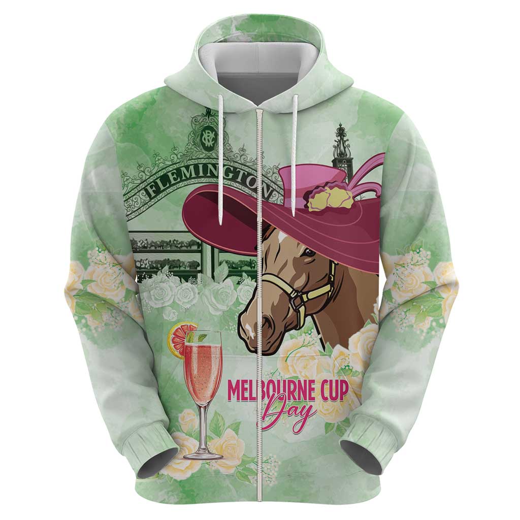 Australia Cup Melbourne Horse Racing Hoodie Hats Heels & Horseshoes Yellow Roses - Aussie Hoodie