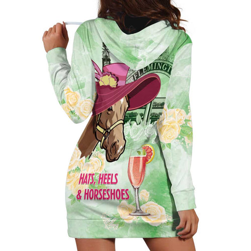 Australia Cup Melbourne Horse Racing Hoodie Dress Hats Heels & Horseshoes Yellow Roses - Aussie Hoodie
