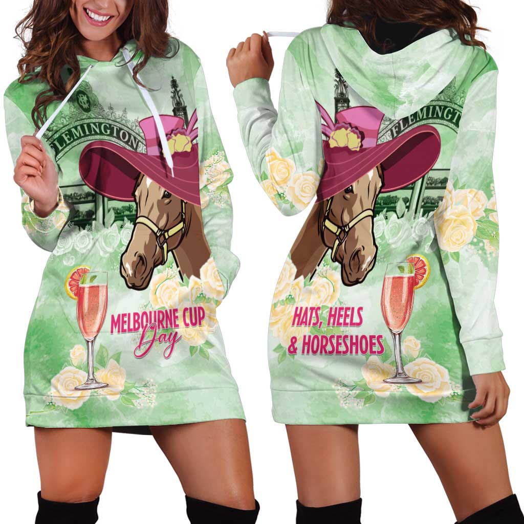 Australia Cup Melbourne Horse Racing Hoodie Dress Hats Heels & Horseshoes Yellow Roses - Aussie Hoodie