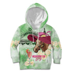 Australia Cup Melbourne Horse Racing Kid Hoodie Hats Heels & Horseshoes Yellow Roses - Aussie Hoodie