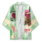 Australia Cup Melbourne Horse Racing Kimono Hats Heels & Horseshoes Yellow Roses - Aussie Hoodie