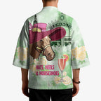 Australia Cup Melbourne Horse Racing Kimono Hats Heels & Horseshoes Yellow Roses - Aussie Hoodie