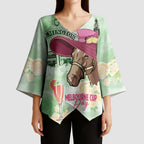 Australia Cup Melbourne Horse Racing Kimono Sleeve Blouse Hats Heels & Horseshoes Yellow Roses - Aussie Hoodie