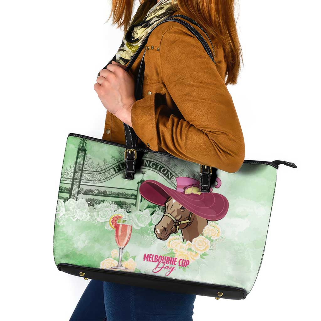Australia Cup Melbourne Horse Racing Leather Tote Bag Hats Heels & Horseshoes Yellow Roses - Aussie Hoodie