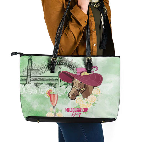 Australia Cup Melbourne Horse Racing Leather Tote Bag Hats Heels & Horseshoes Yellow Roses - Aussie Hoodie