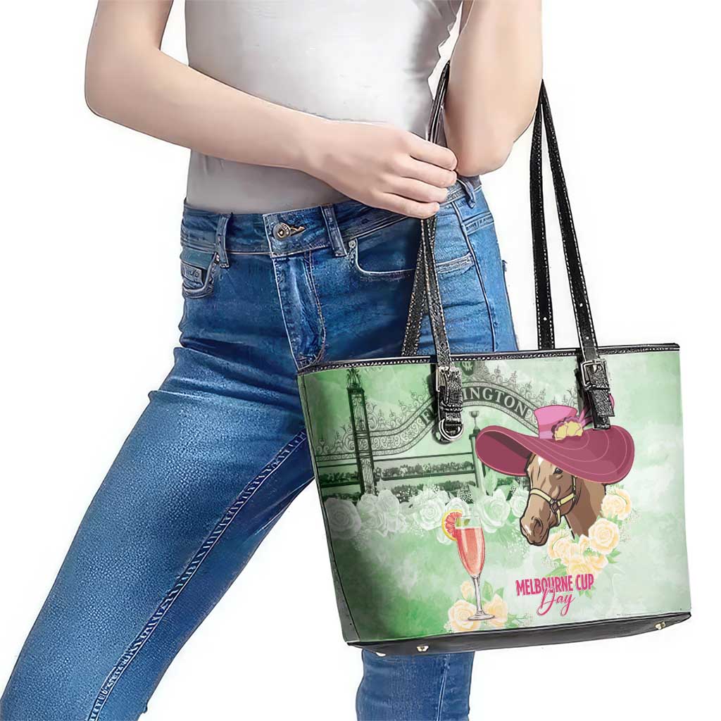 Australia Cup Melbourne Horse Racing Leather Tote Bag Hats Heels & Horseshoes Yellow Roses - Aussie Hoodie