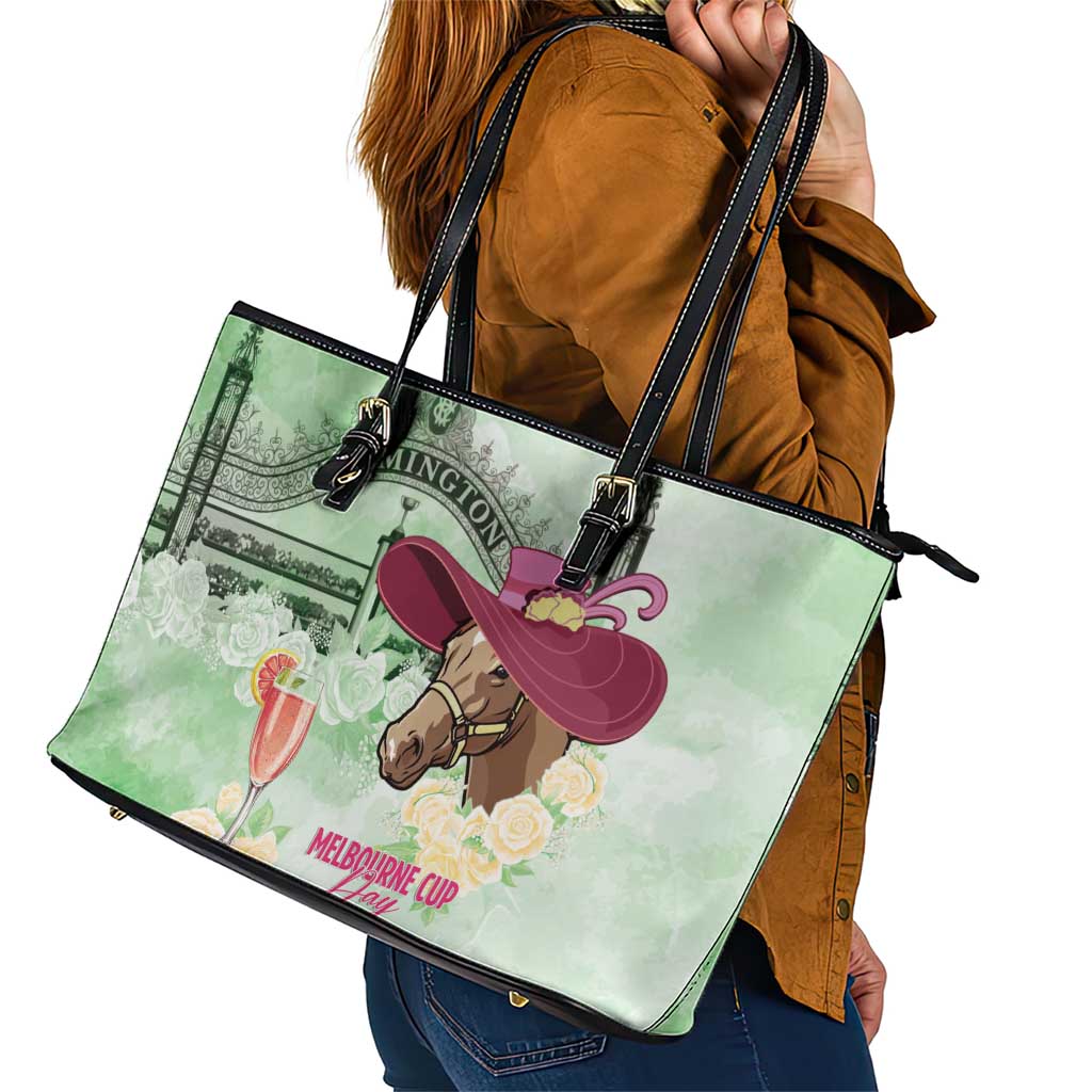 Australia Cup Melbourne Horse Racing Leather Tote Bag Hats Heels & Horseshoes Yellow Roses - Aussie Hoodie