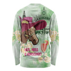 Australia Cup Melbourne Horse Racing Long Sleeve Shirt Hats Heels & Horseshoes Yellow Roses - Aussie Hoodie