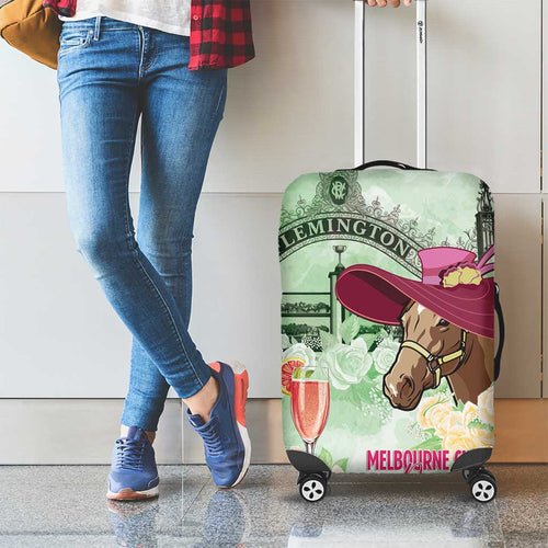 Australia Cup Melbourne Horse Racing Luggage Cover Hats Heels & Horseshoes Yellow Roses - Aussie Hoodie