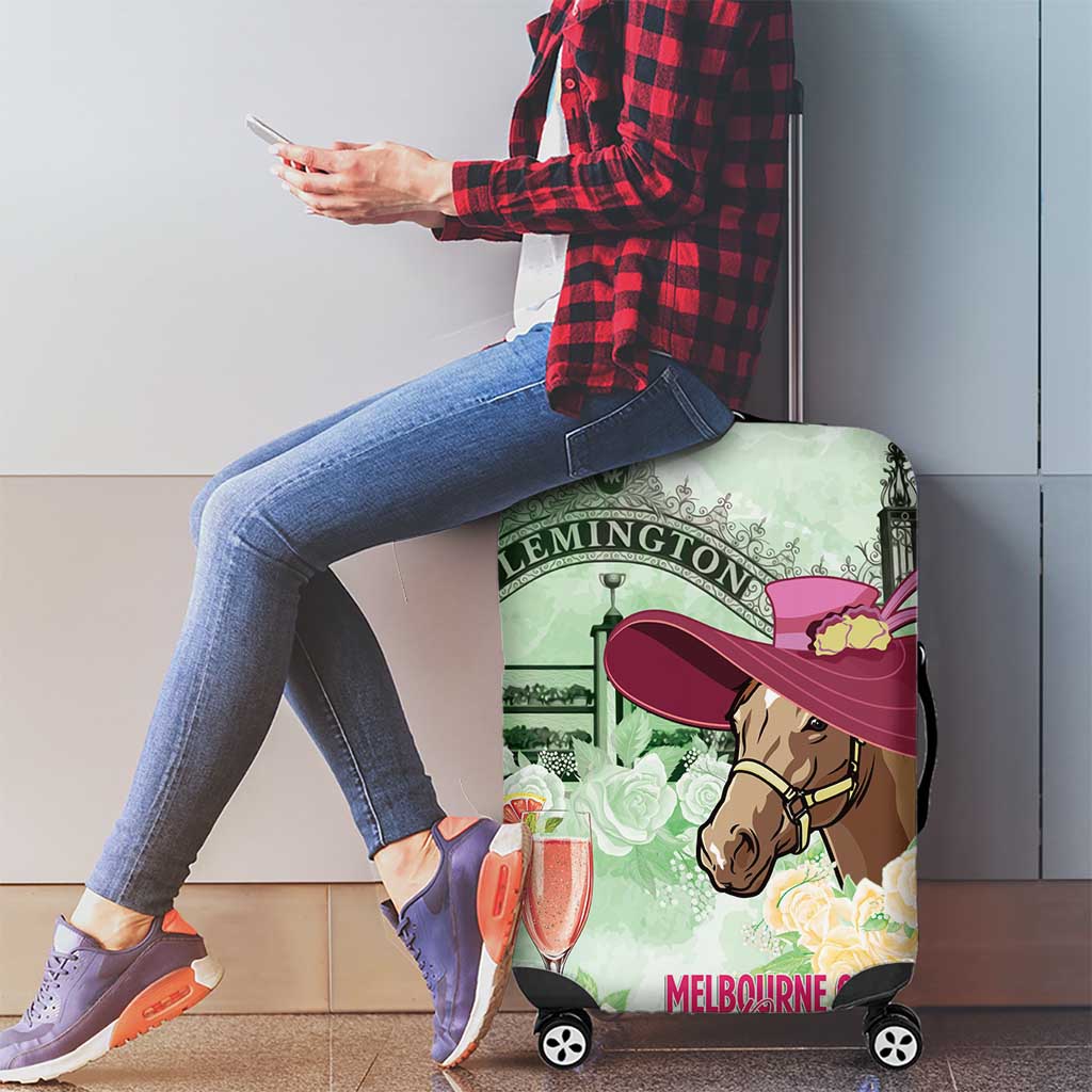 Australia Cup Melbourne Horse Racing Luggage Cover Hats Heels & Horseshoes Yellow Roses - Aussie Hoodie