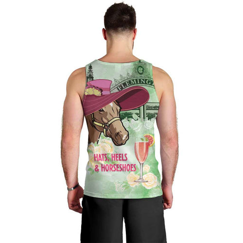 Australia Cup Melbourne Horse Racing Men Tank Top Hats Heels & Horseshoes Yellow Roses - Aussie Hoodie