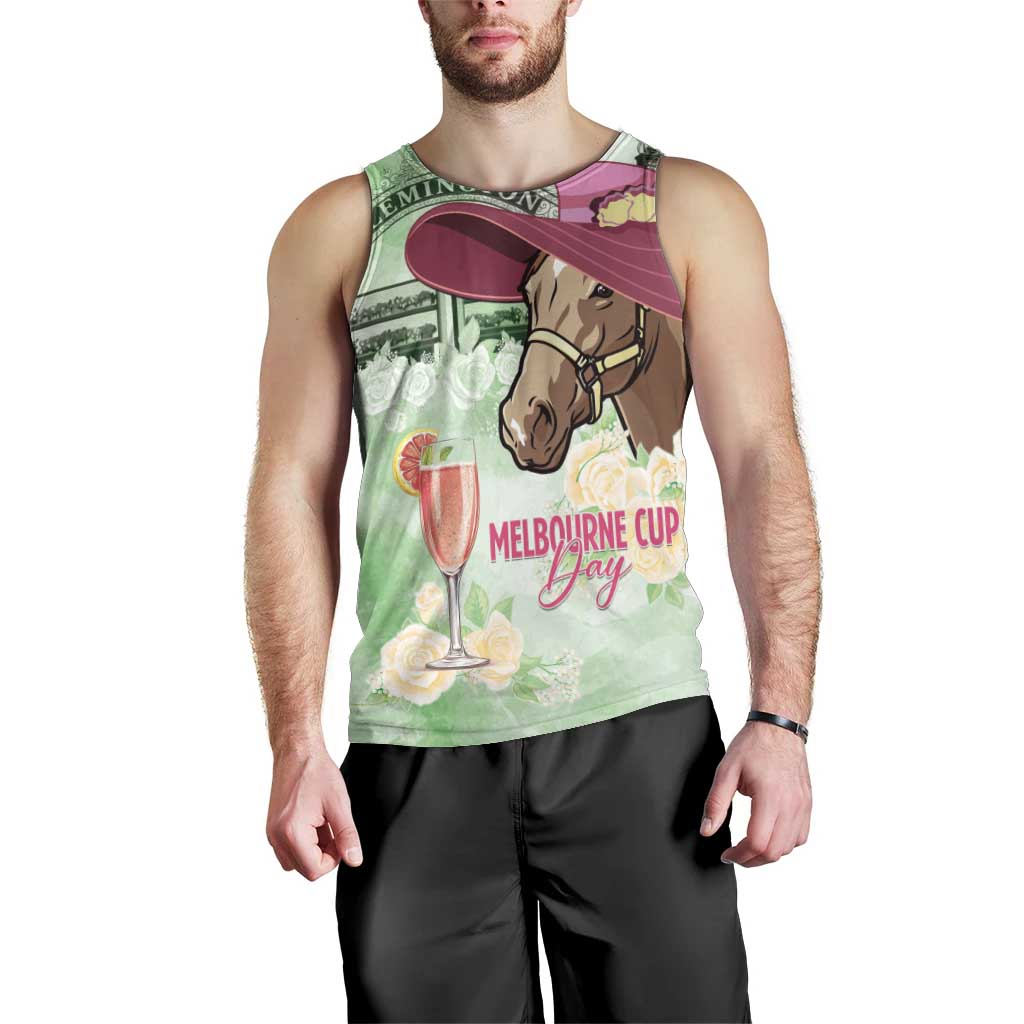 Australia Cup Melbourne Horse Racing Men Tank Top Hats Heels & Horseshoes Yellow Roses - Aussie Hoodie