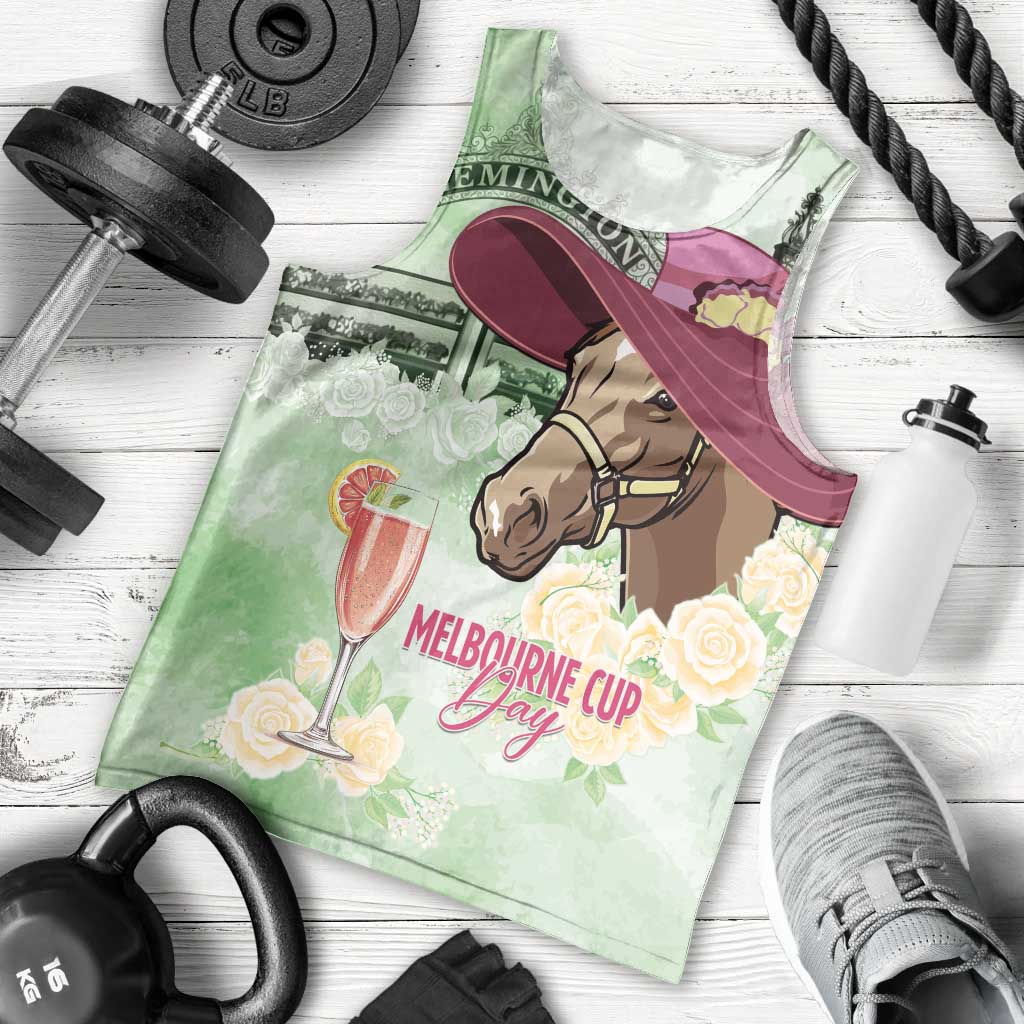 Australia Cup Melbourne Horse Racing Men Tank Top Hats Heels & Horseshoes Yellow Roses - Aussie Hoodie