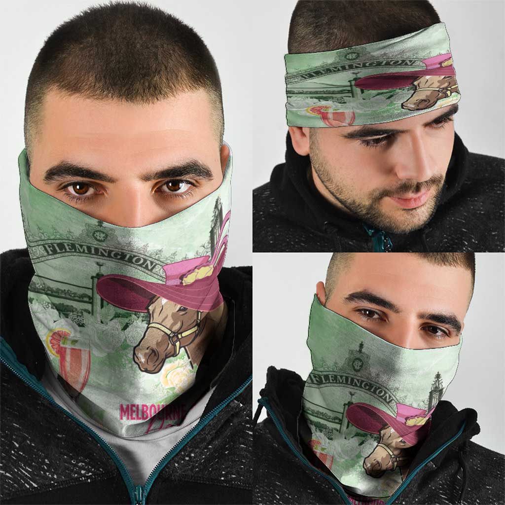 Australia Cup Melbourne Horse Racing Neck Gaiter Hats Heels & Horseshoes Yellow Roses - Aussie Hoodie