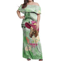 Australia Cup Melbourne Horse Racing Off Shoulder Maxi Dress Hats Heels & Horseshoes Yellow Roses - Aussie Hoodie