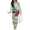 Australia Cup Melbourne Horse Racing Off The Shoulder Long Sleeve Dress Hats Heels & Horseshoes Yellow Roses - Aussie Hoodie