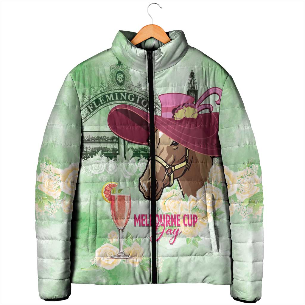 Australia Cup Melbourne Horse Racing Padded Jacket Hats Heels & Horseshoes Yellow Roses - Aussie Hoodie