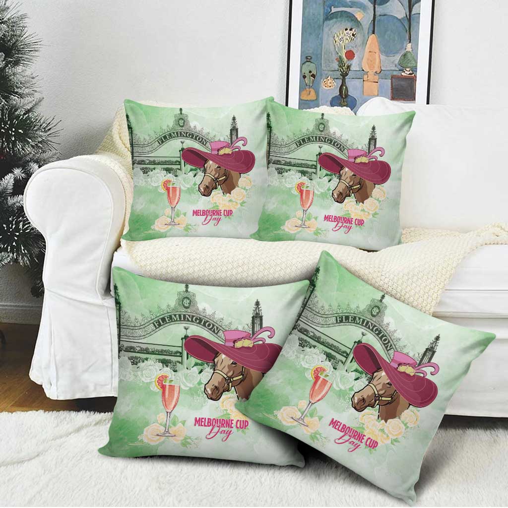 Australia Cup Melbourne Horse Racing Pillow Cover Hats Heels & Horseshoes Yellow Roses - Aussie Hoodie