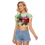 Australia Cup Melbourne Horse Racing Raglan Cropped T Shirt Hats Heels & Horseshoes Yellow Roses - Aussie Hoodie