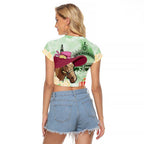 Australia Cup Melbourne Horse Racing Raglan Cropped T Shirt Hats Heels & Horseshoes Yellow Roses - Aussie Hoodie