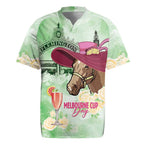Australia Cup Melbourne Horse Racing Rugby Jersey Hats Heels & Horseshoes Yellow Roses - Aussie Hoodie