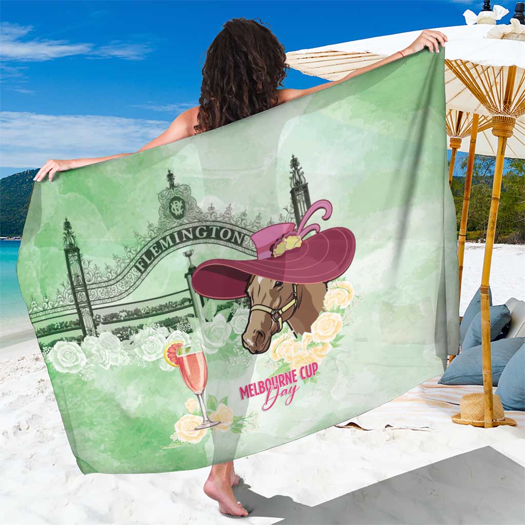 Australia Cup Melbourne Horse Racing Sarong Hats Heels & Horseshoes Yellow Roses - Aussie Hoodie