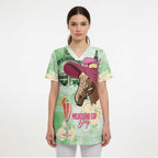 Australia Cup Melbourne Horse Racing Scrub Top Hats Heels & Horseshoes Yellow Roses - Aussie Hoodie