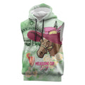 Australia Cup Melbourne Horse Racing Sleeveless Hoodie Hats Heels & Horseshoes Yellow Roses - Aussie Hoodie