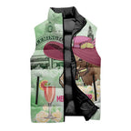 Australia Cup Melbourne Horse Racing Sleeveless Puffer Jacket Hats Heels & Horseshoes Yellow Roses - Aussie Hoodie