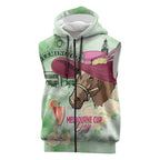 Australia Cup Melbourne Horse Racing Sleeveless Zip Hoodie Hats Heels & Horseshoes Yellow Roses LT14