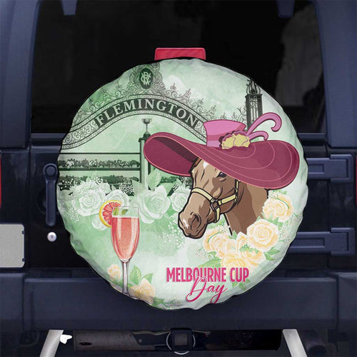 Australia Cup Melbourne Horse Racing Spare Tire Cover Hats Heels & Horseshoes Yellow Roses - Aussie Hoodie