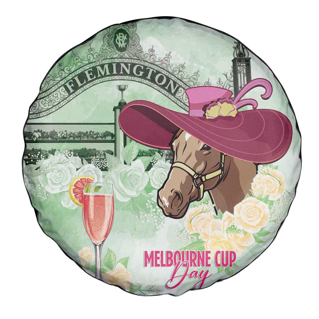 Australia Cup Melbourne Horse Racing Spare Tire Cover Hats Heels & Horseshoes Yellow Roses - Aussie Hoodie