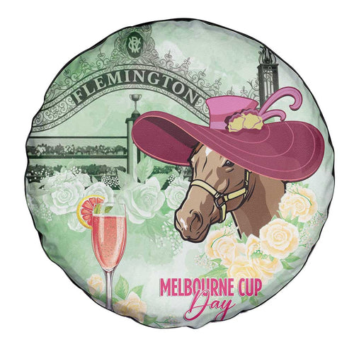 Australia Cup Melbourne Horse Racing Spare Tire Cover Hats Heels & Horseshoes Yellow Roses - Aussie Hoodie