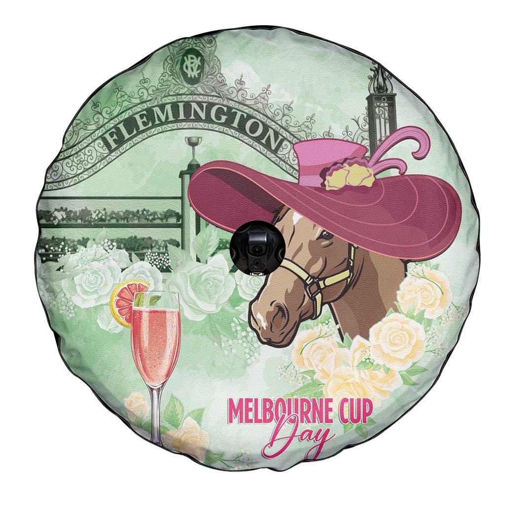 Australia Cup Melbourne Horse Racing Spare Tire Cover Hats Heels & Horseshoes Yellow Roses - Aussie Hoodie