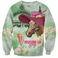 Australia Cup Melbourne Horse Racing Sweatshirt Hats Heels & Horseshoes Yellow Roses - Aussie Hoodie