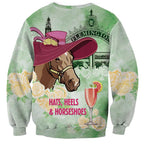Australia Cup Melbourne Horse Racing Sweatshirt Hats Heels & Horseshoes Yellow Roses - Aussie Hoodie