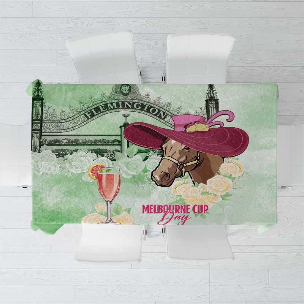 Australia Cup Melbourne Horse Racing Tablecloth Hats Heels & Horseshoes Yellow Roses - Aussie Hoodie
